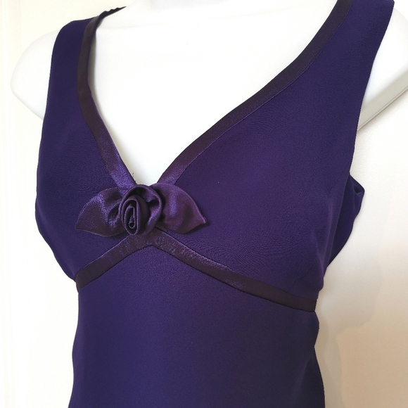 Evan Picone Royal Purple Dress Empire Cut Size 4 - Picture 7 of 10